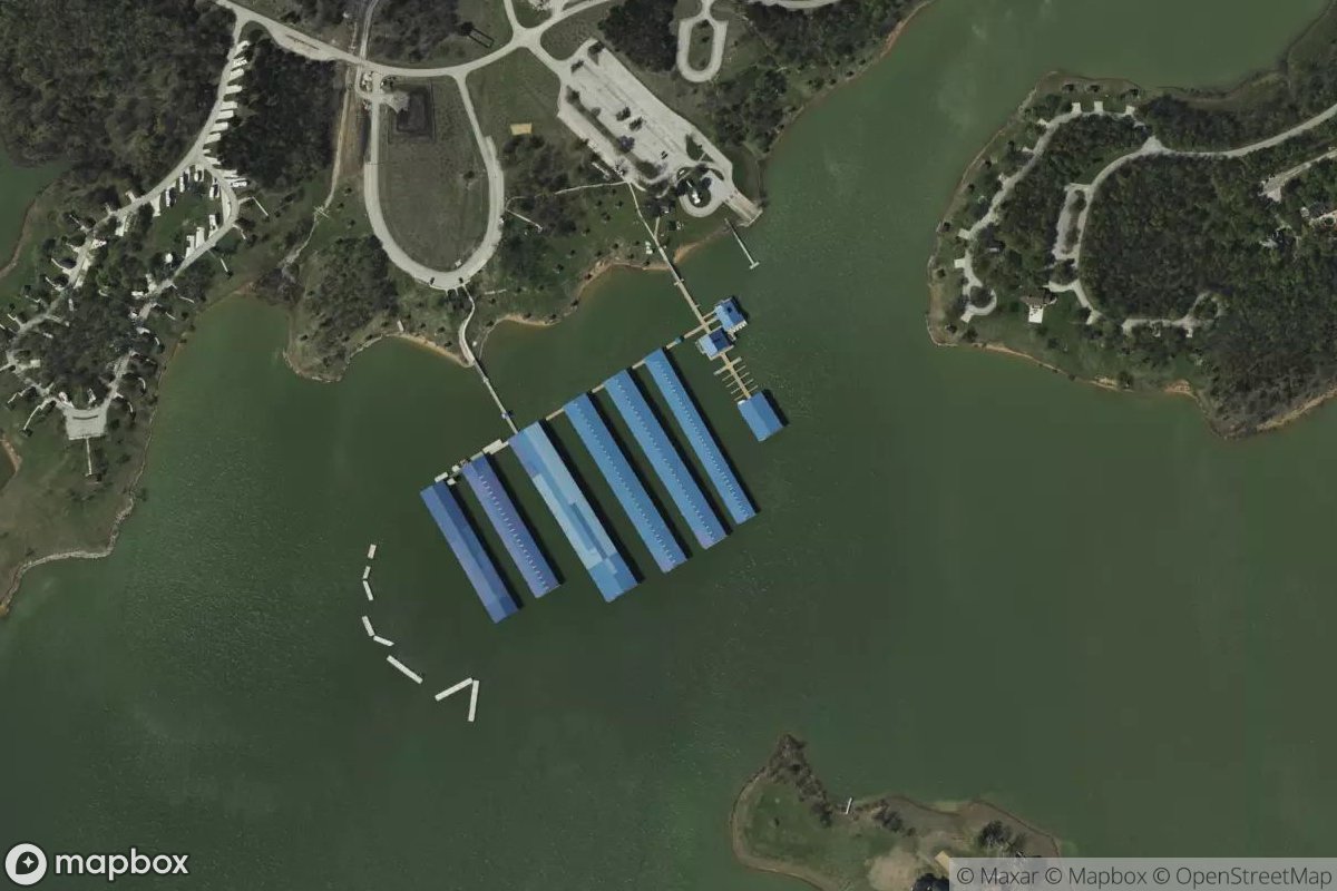 Satellite view of Hidden Cove Marina