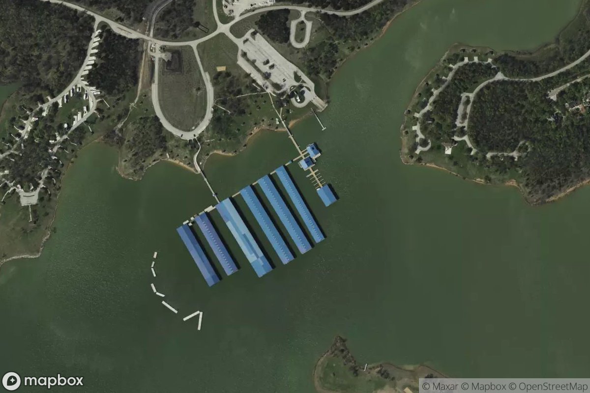 Satellite view of Hidden Cove Marina