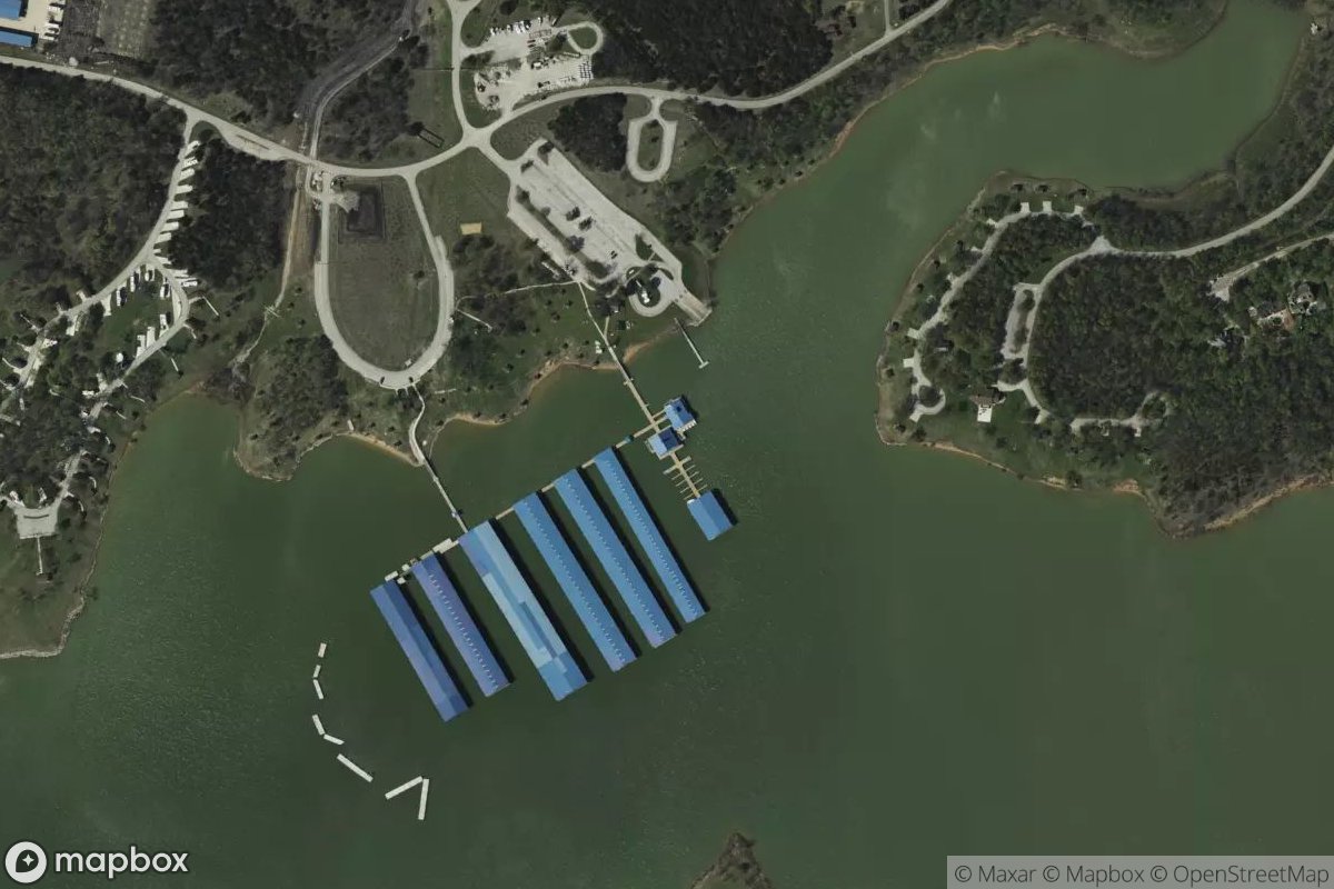 Satellite view of Hidden Cove Marina