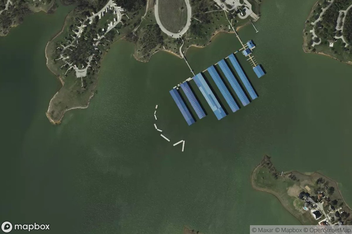 Satellite view of Hidden Cove Marina