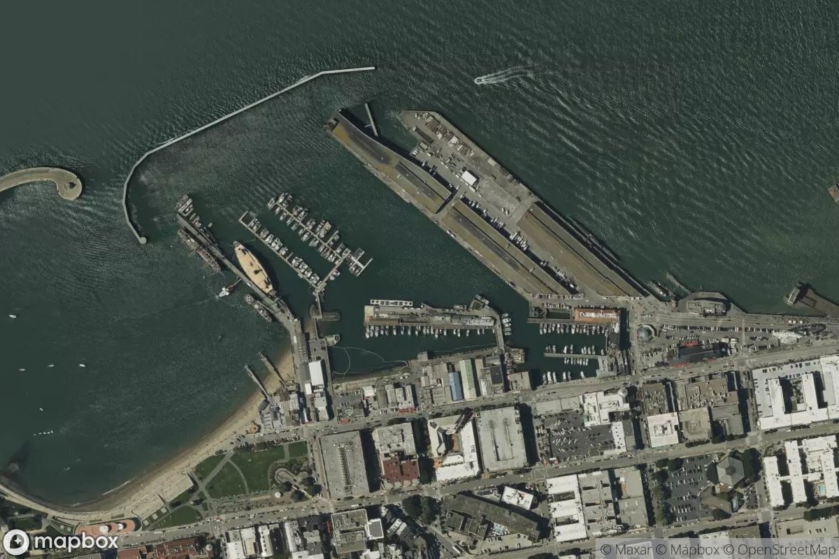 Satellite view of Hyde Street Harbor