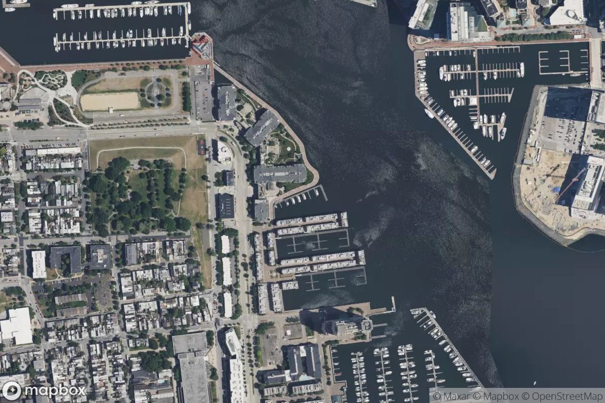 Satellite view of Inner Harbor West Marina