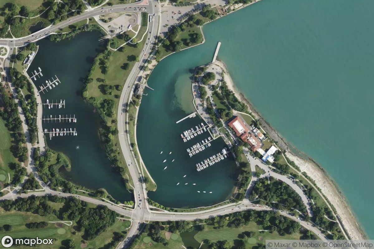 Satellite view of Jackson Park Outer Harbor