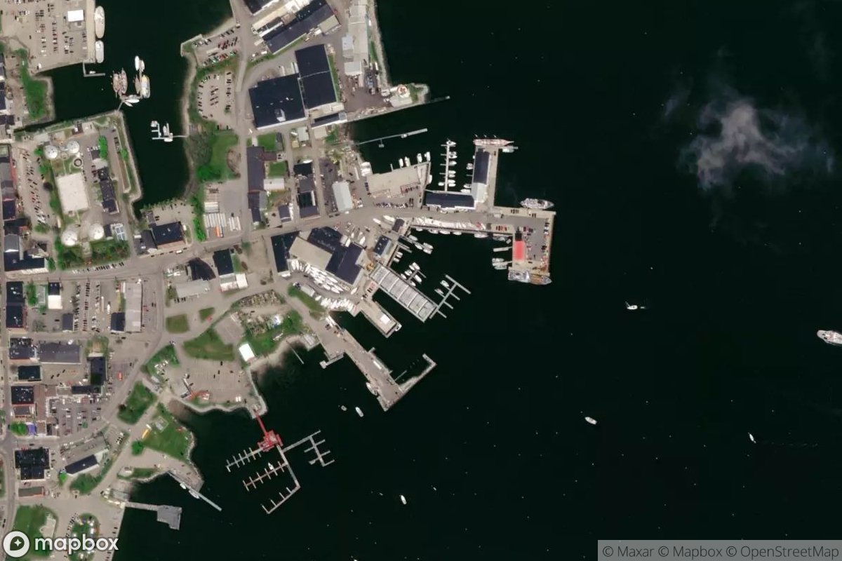 Satellite view of Journey's End Marina