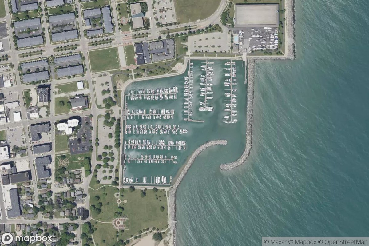 Satellite view of Kenosha Harbor