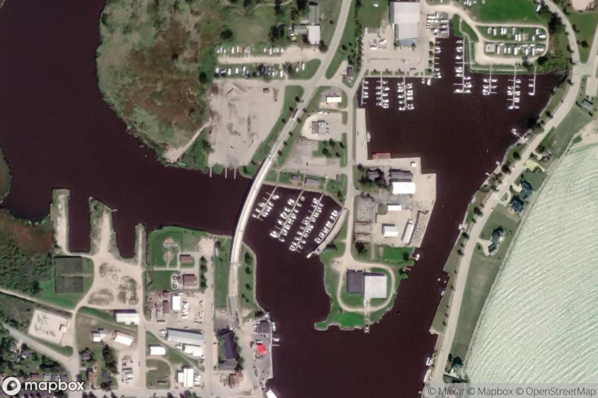 Satellite view of Kewaunee Marina