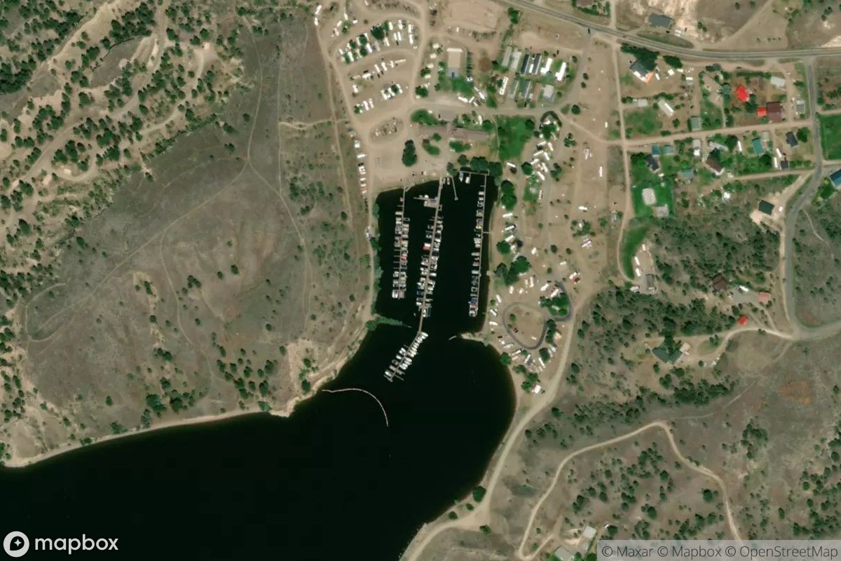 Satellite view of Kim's Marina