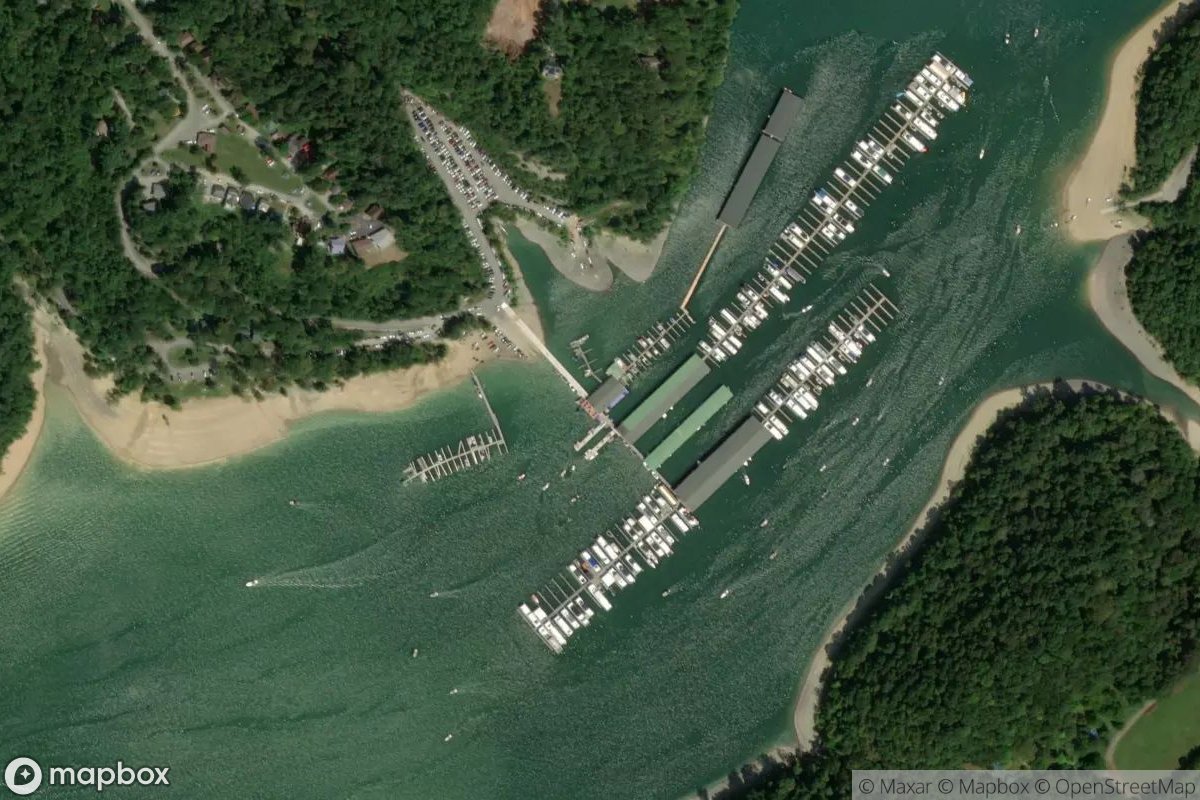 Satellite view of Lake Cumberland Marina