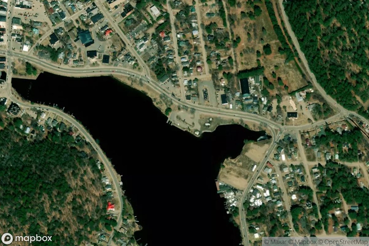 Satellite view of Lake Flower Boat Launch