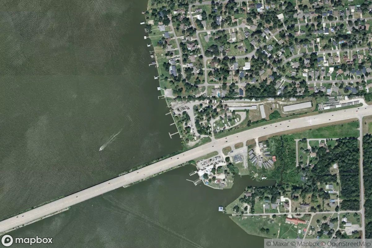 Satellite view of Lake Houston Marina