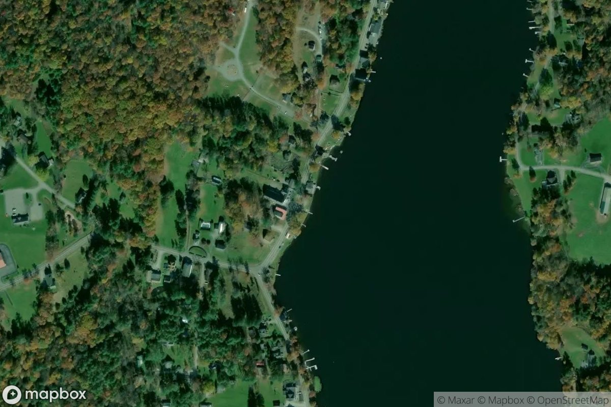 Satellite view of Lake Huntington Waterway Access