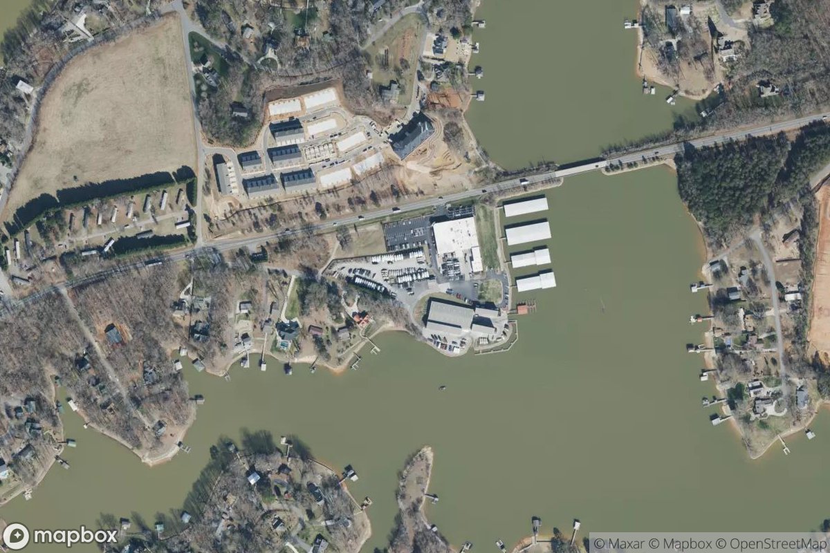 Satellite view of Lake Norman Marina