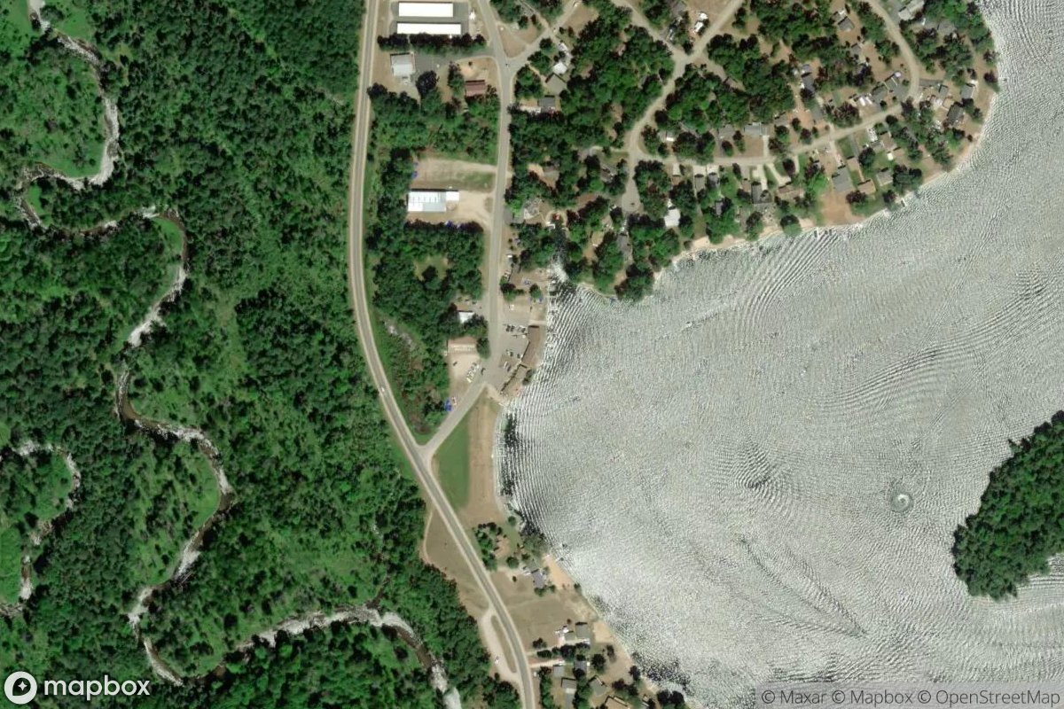 Satellite view of Lake Ogemaw Marina