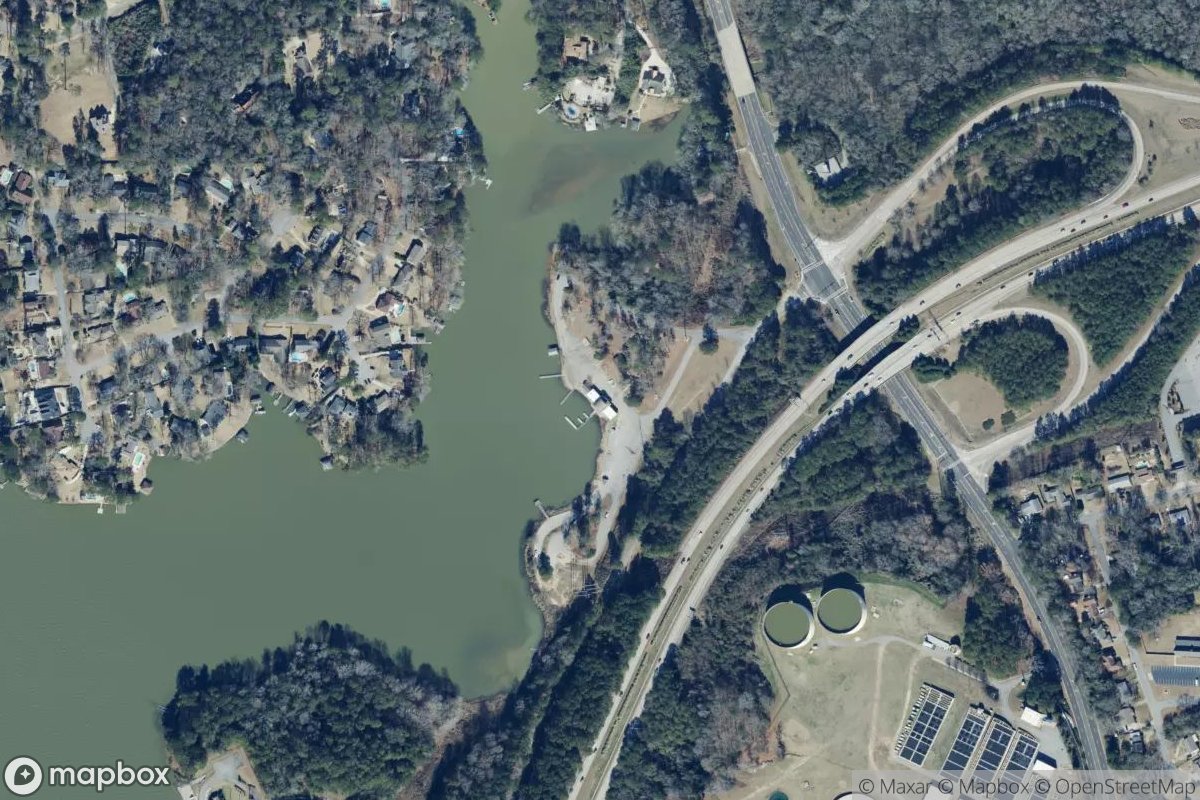 Satellite view of Lake Oliver Marina