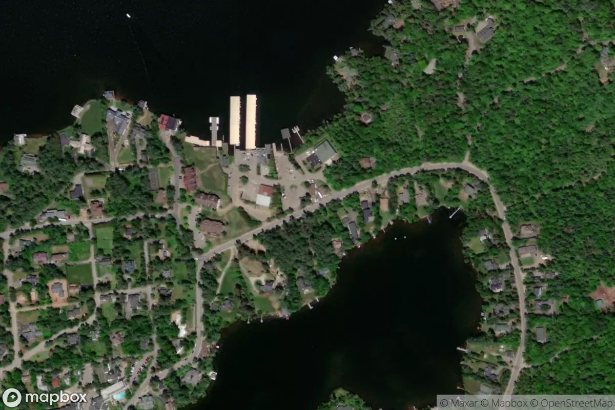Satellite view of Lake Placid and Mirror Lake Boat Launch