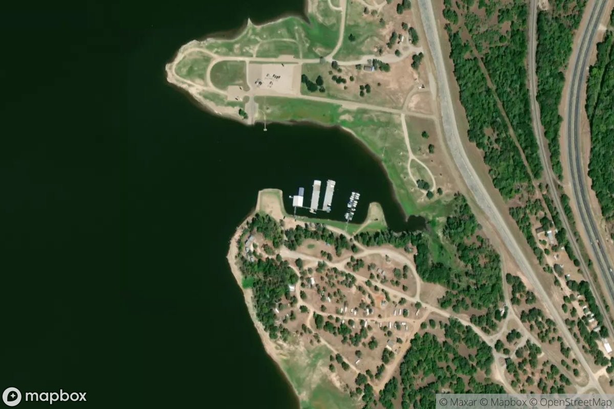 Satellite view of Lake Somerville Marina