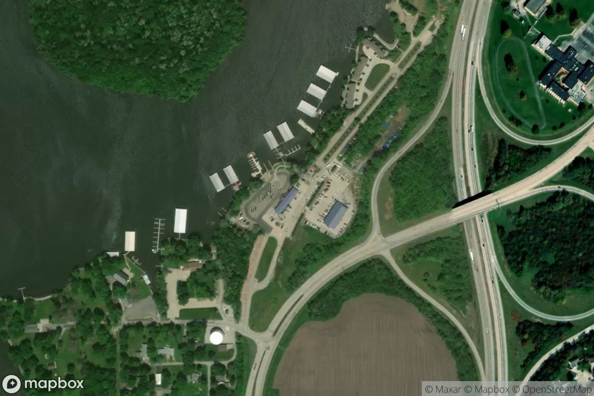 Satellite view of Lake Springfield Marina