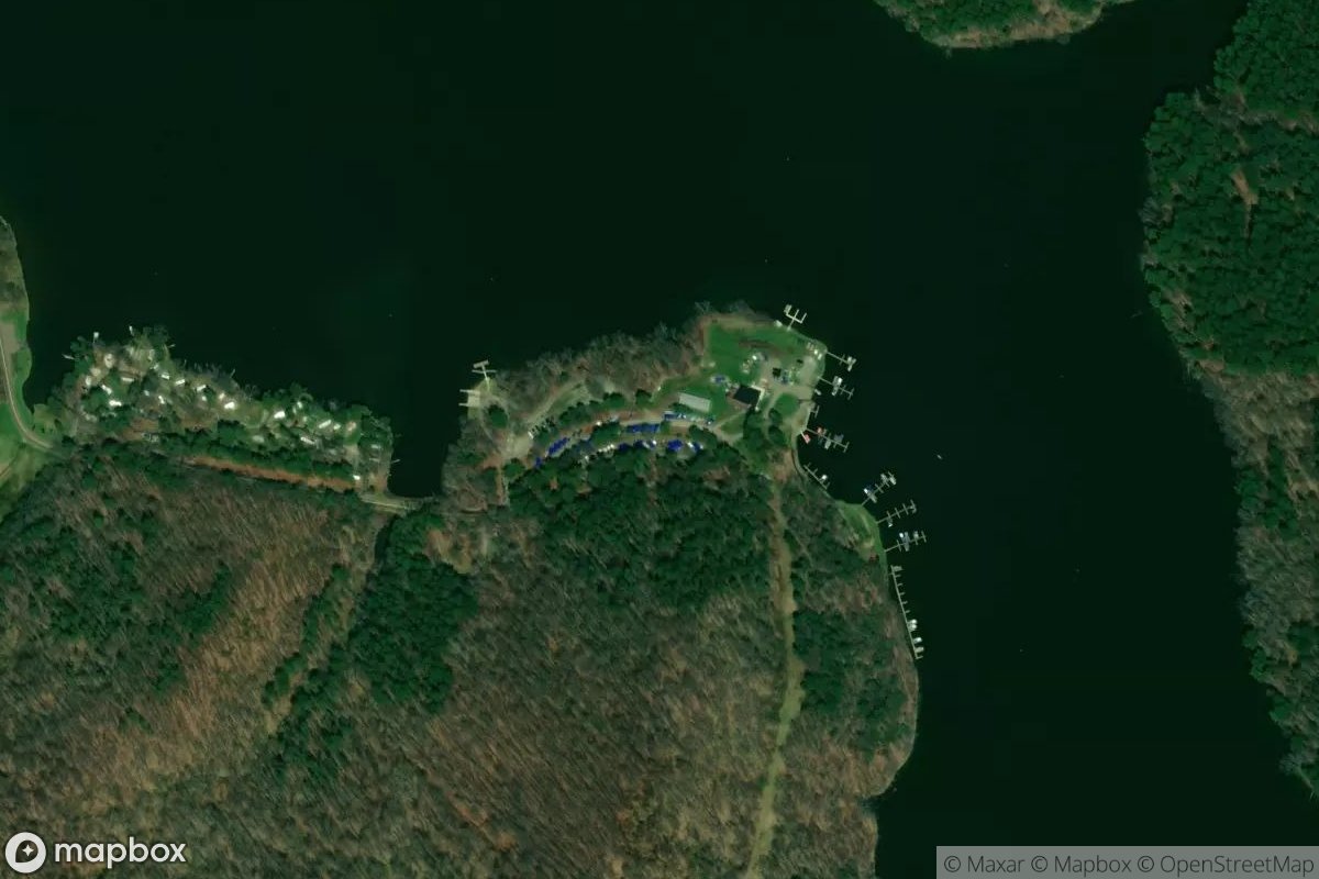 Satellite view of Leesvile Lake Southfork Marina