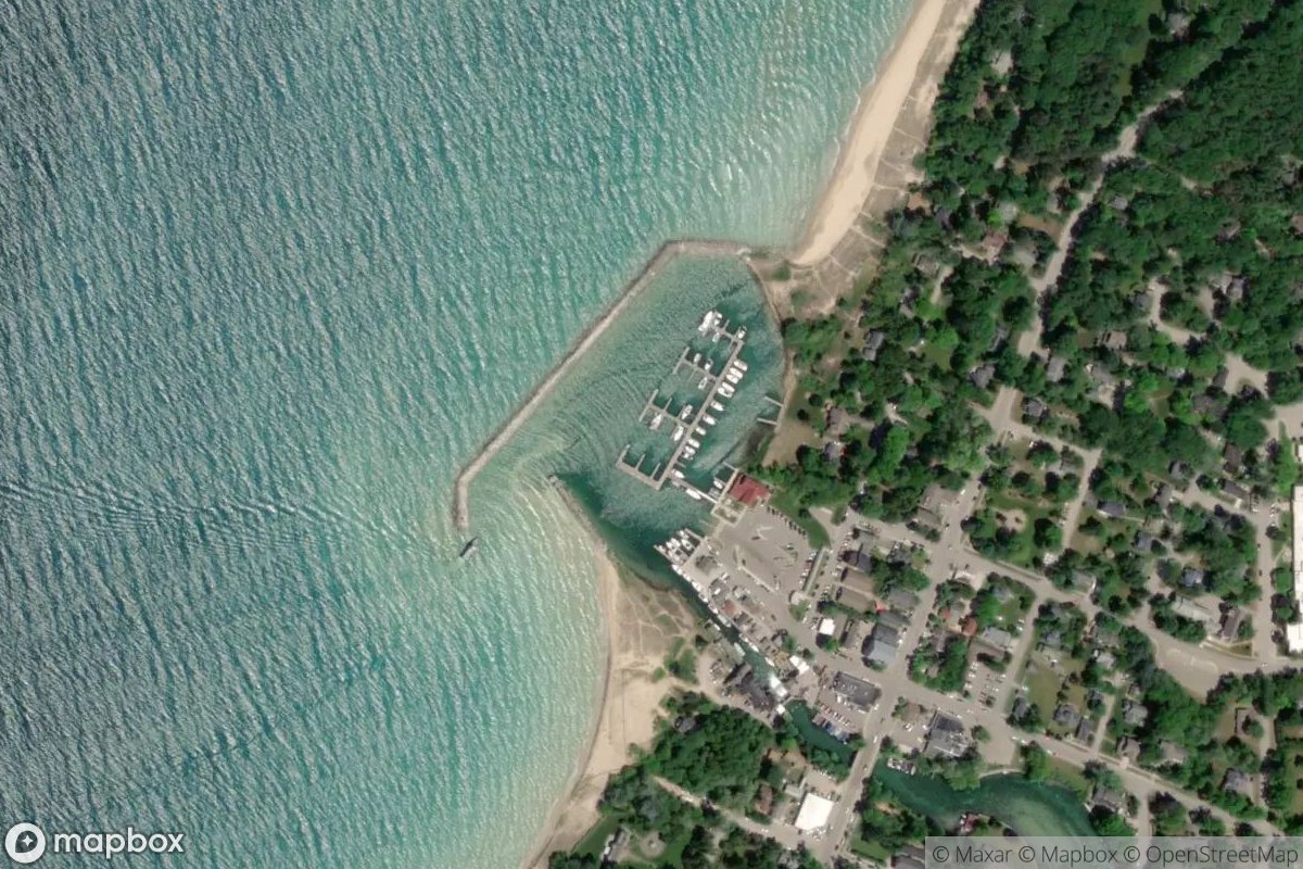 Satellite view of Leland Harbor