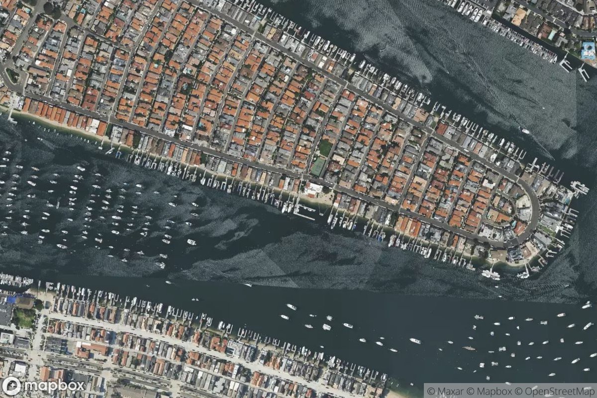 Satellite view of Lido Isle Yacht Club