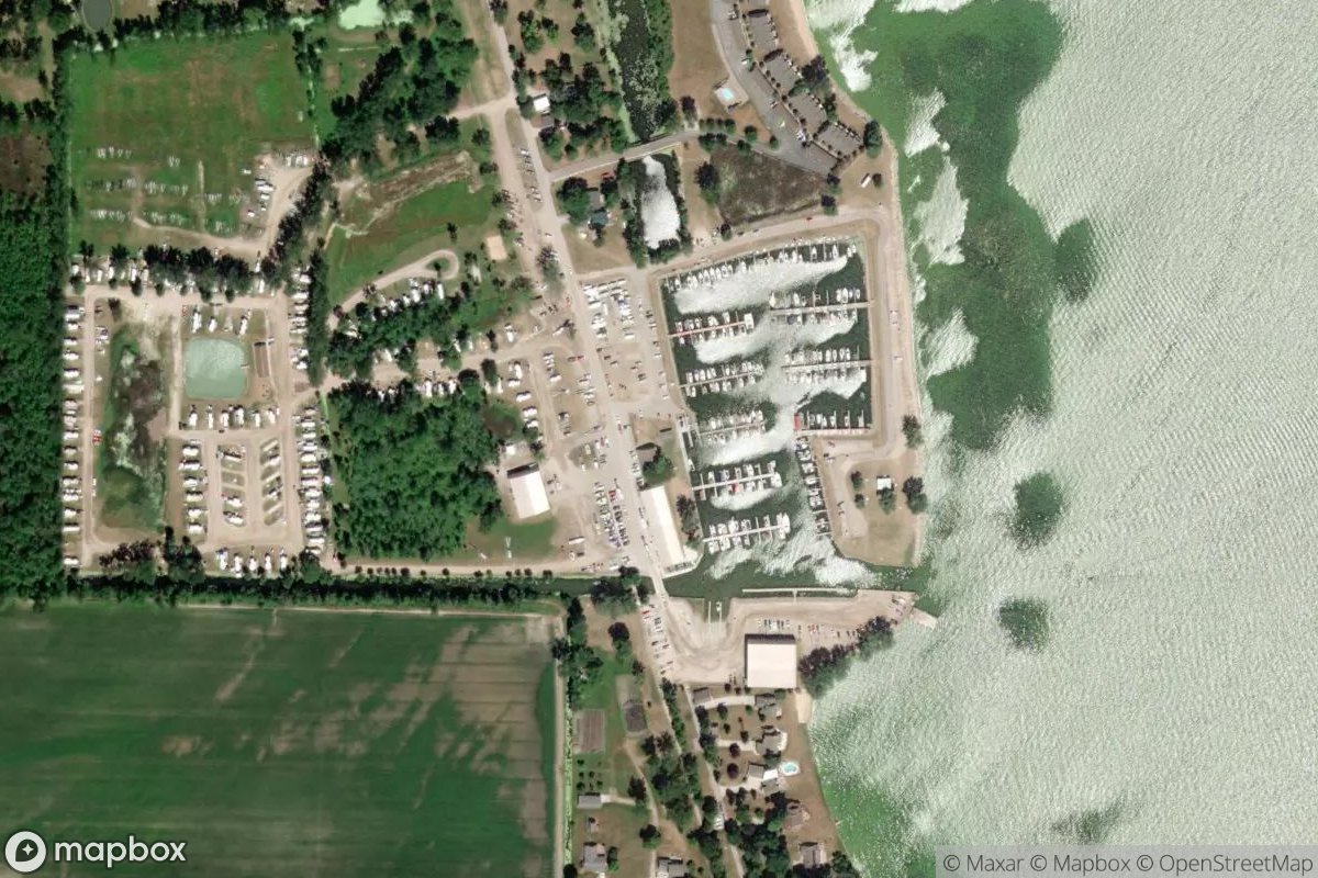 Satellite view of Linwood Beach Marina