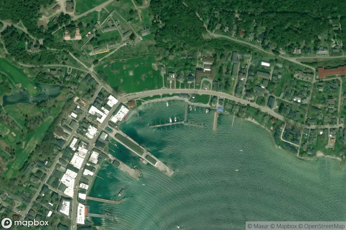 Satellite view of Mackinac Island Marina