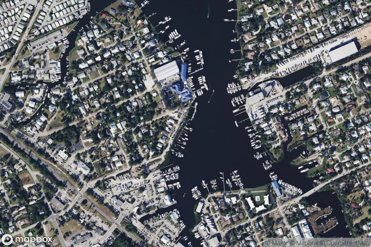 Satellite view of Manatee Pocket Mooring Field