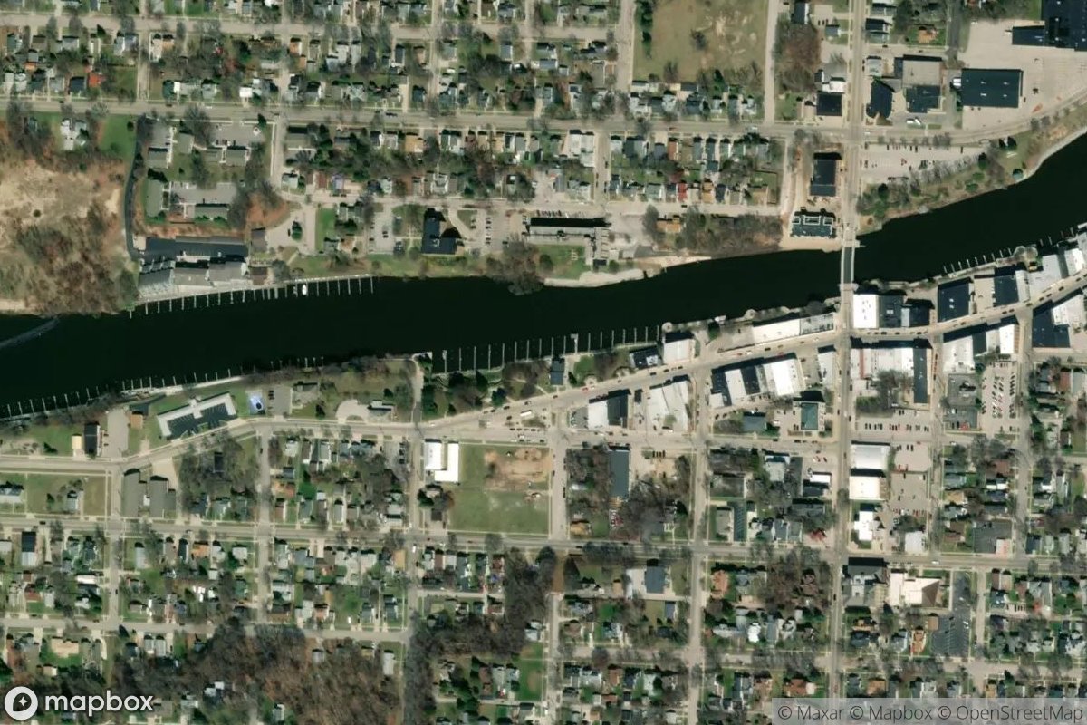 Satellite view of Manistee Municipal Marina