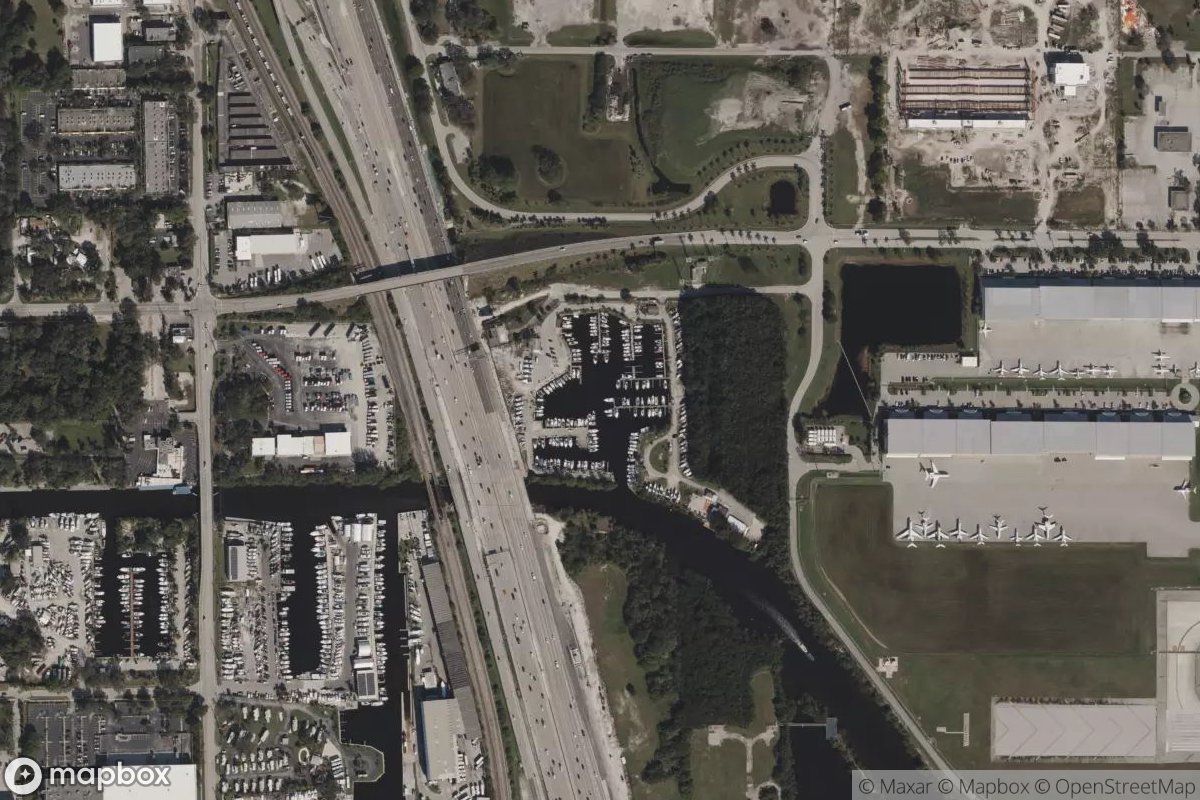 Satellite view of Marina at 26.0691, -80.1644