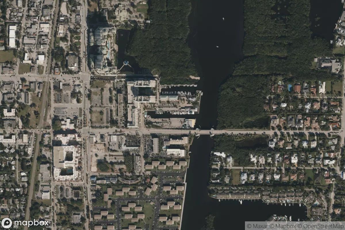 Satellite view of Marina at 26.5277, -80.0549