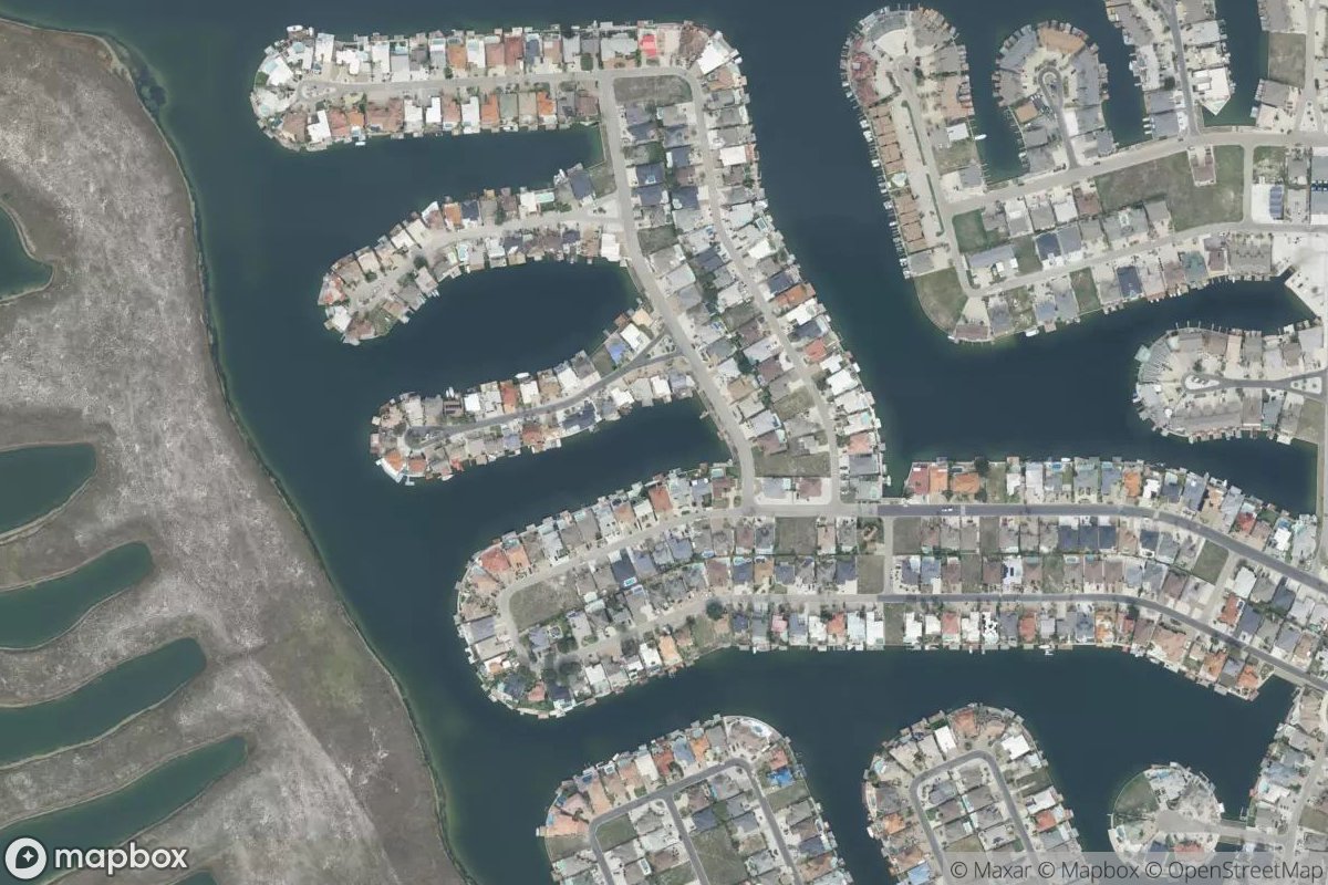 Satellite view of Marina at 27.5945, -97.2377