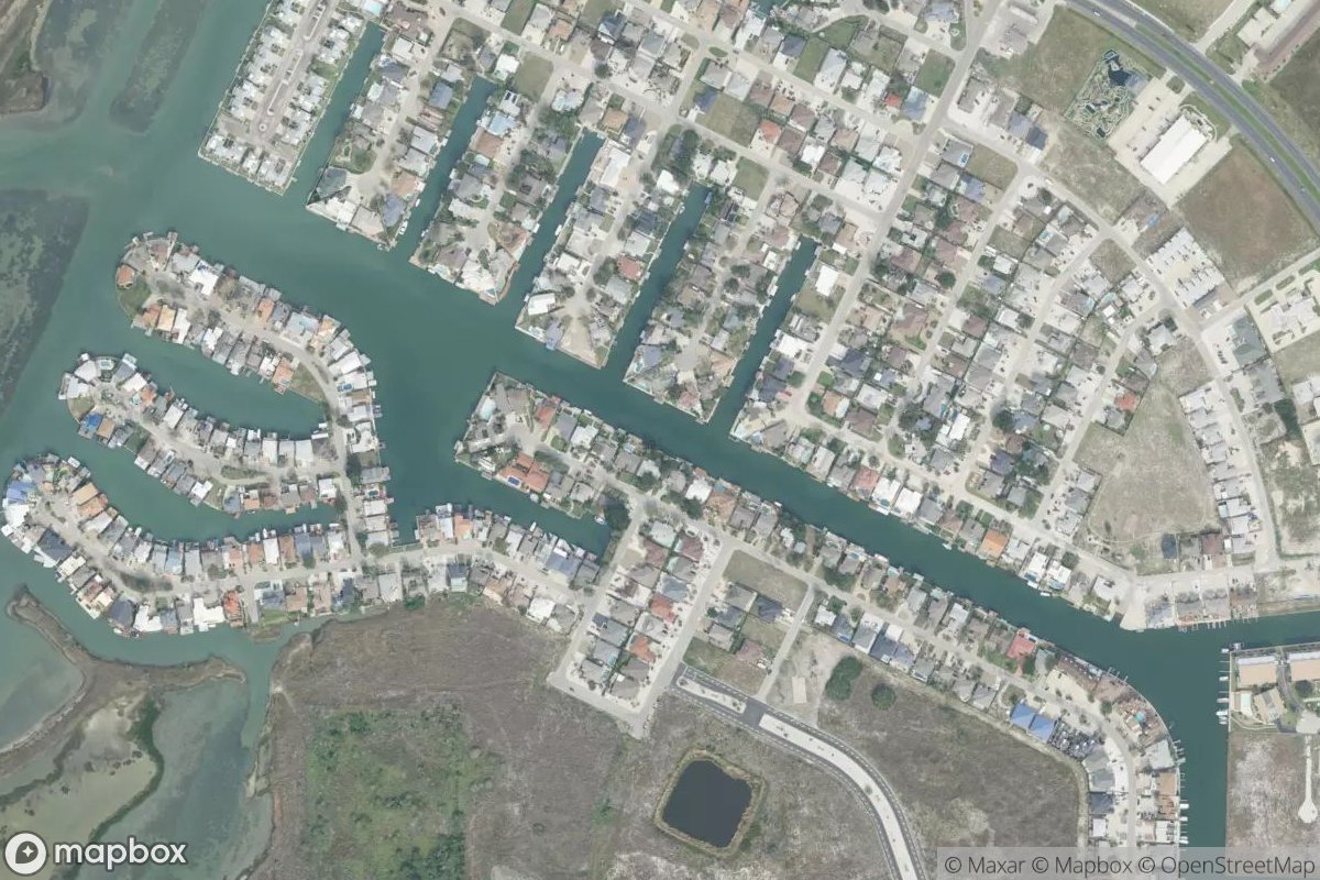 Satellite view of Marina at 27.6247, -97.2295