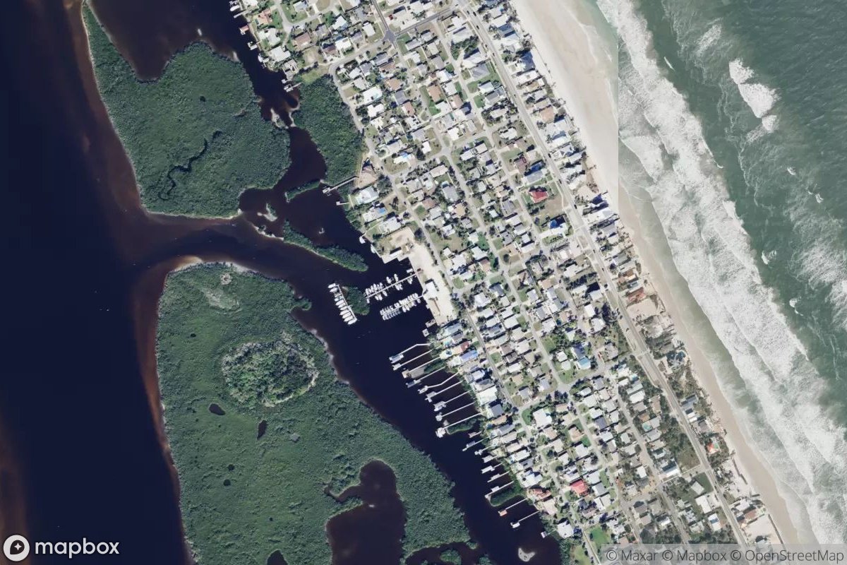 Satellite view of Marina at 29.1324, -80.9612