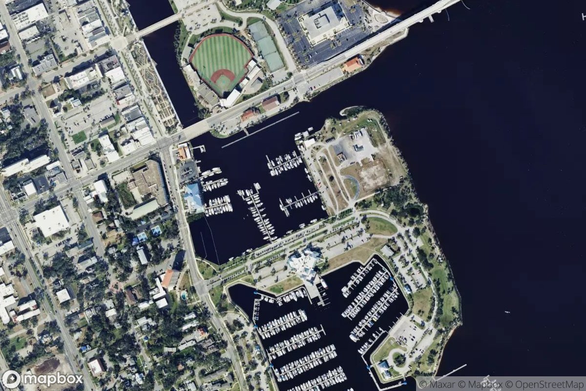 Satellite view of Marina at 29.2075, -81.0146