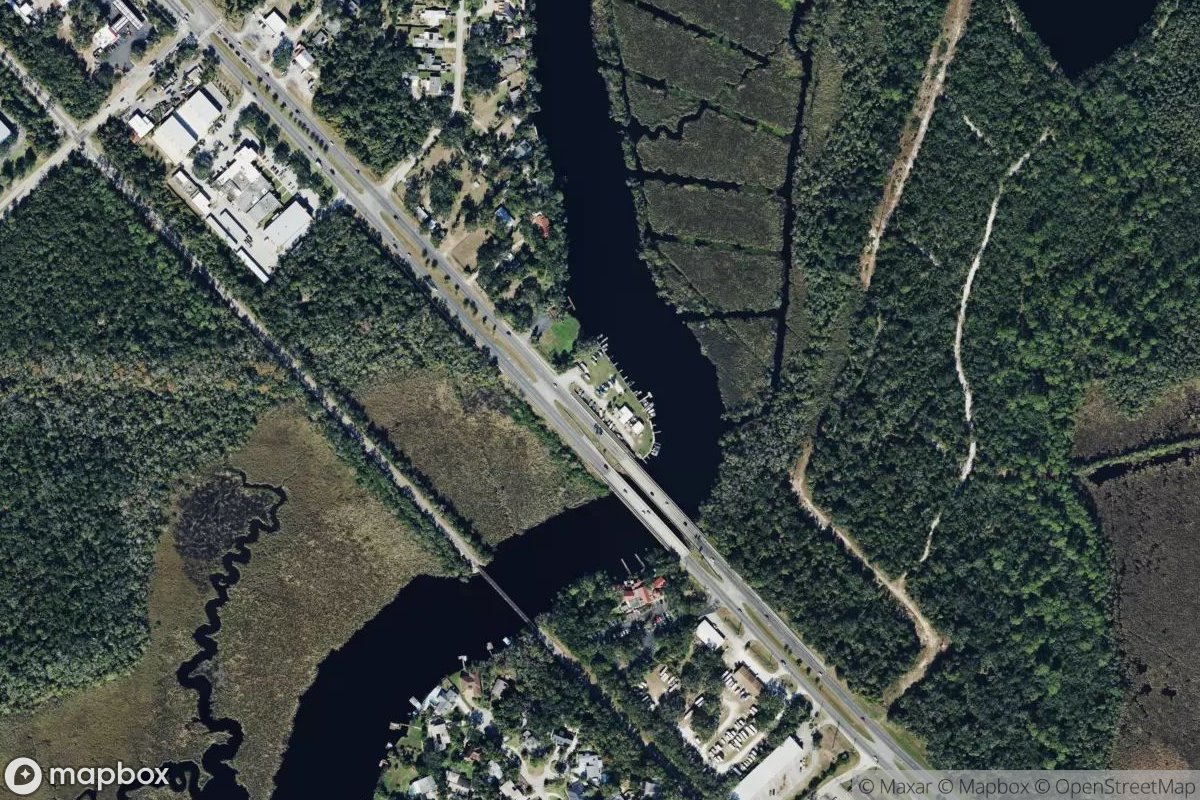Satellite view of Marina at 29.3062, -81.0947