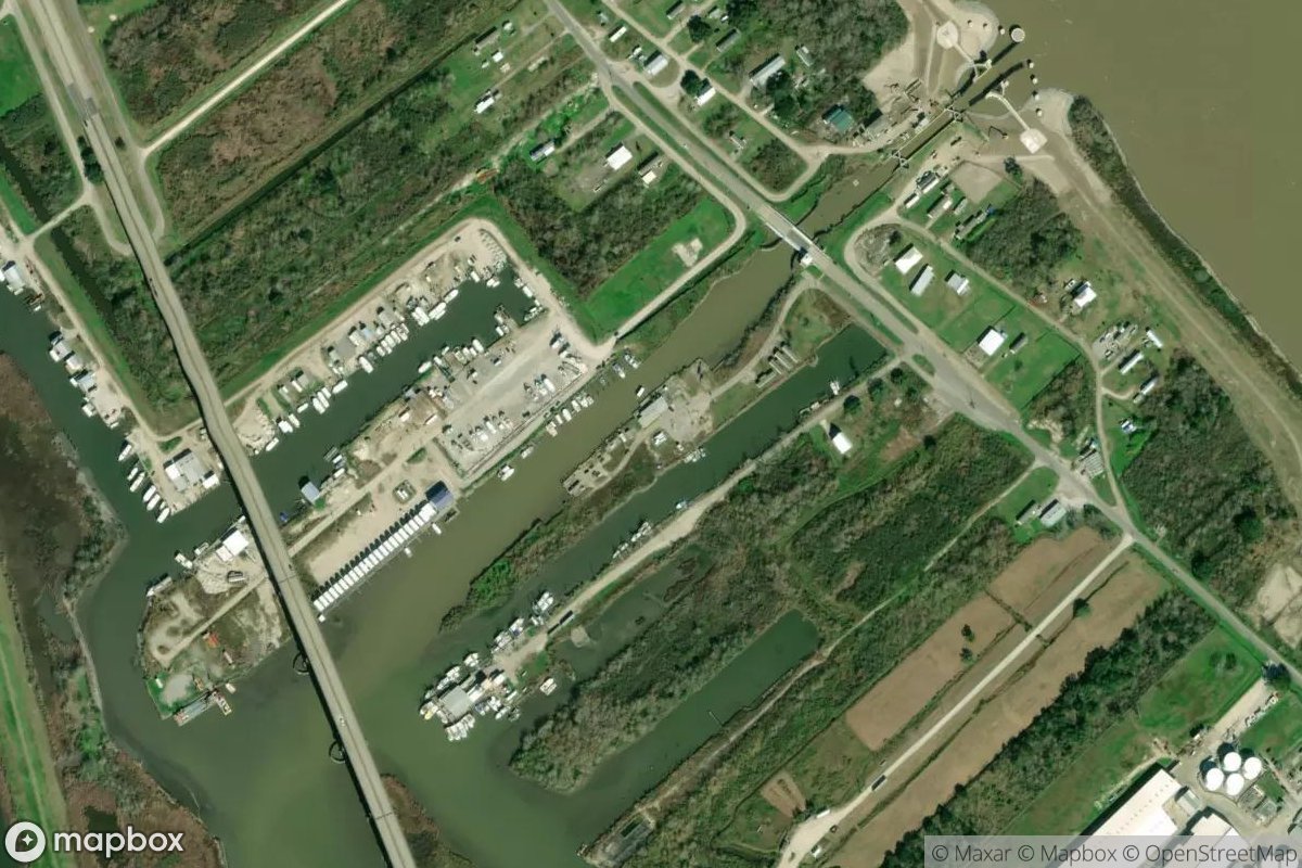 Satellite view of Marina at 29.3862, -89.5994