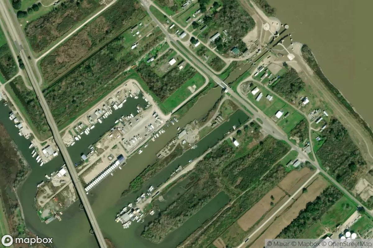 Satellite view of Marina at 29.3867, -89.5993