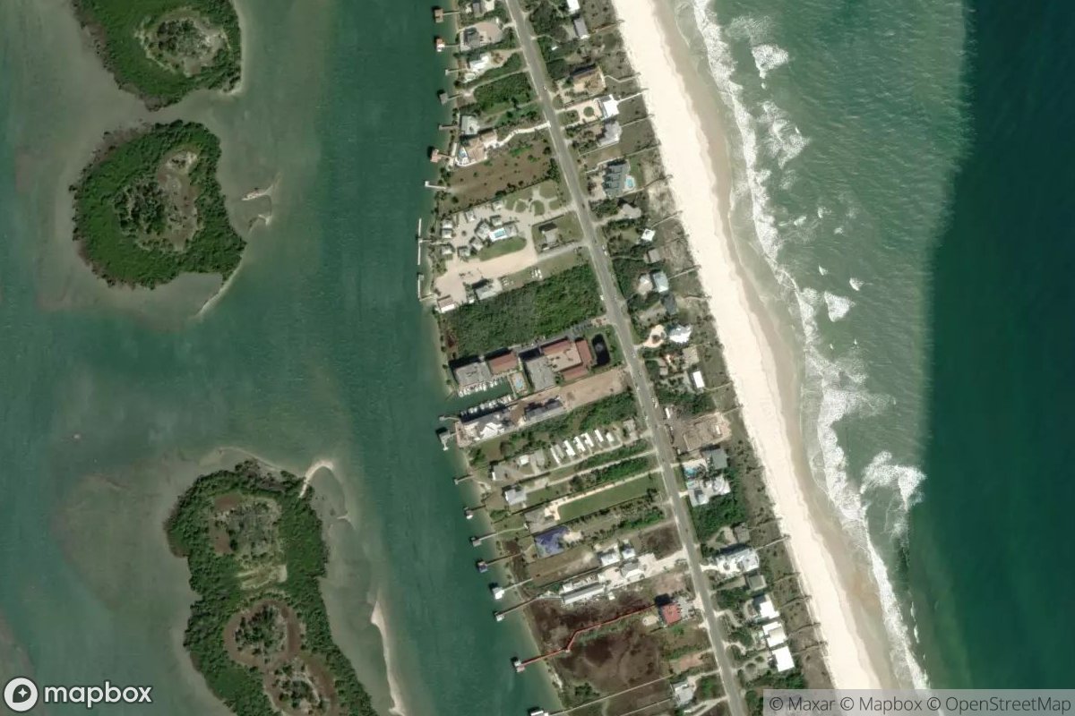 Satellite view of Marina at 29.7526, -81.2484