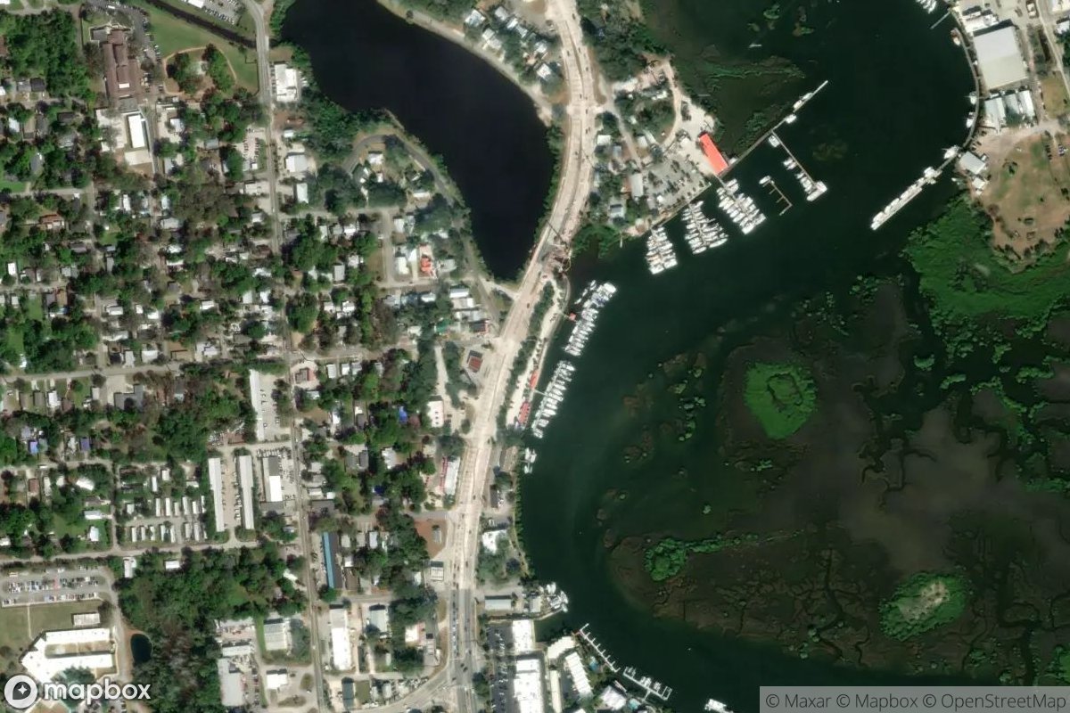 Satellite view of Marina at 29.8844, -81.3243