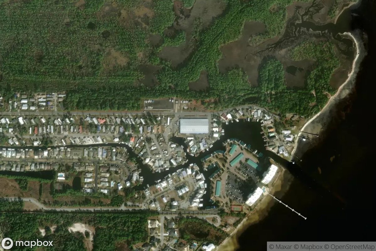Satellite view of Marina at 30.2012, -85.7506