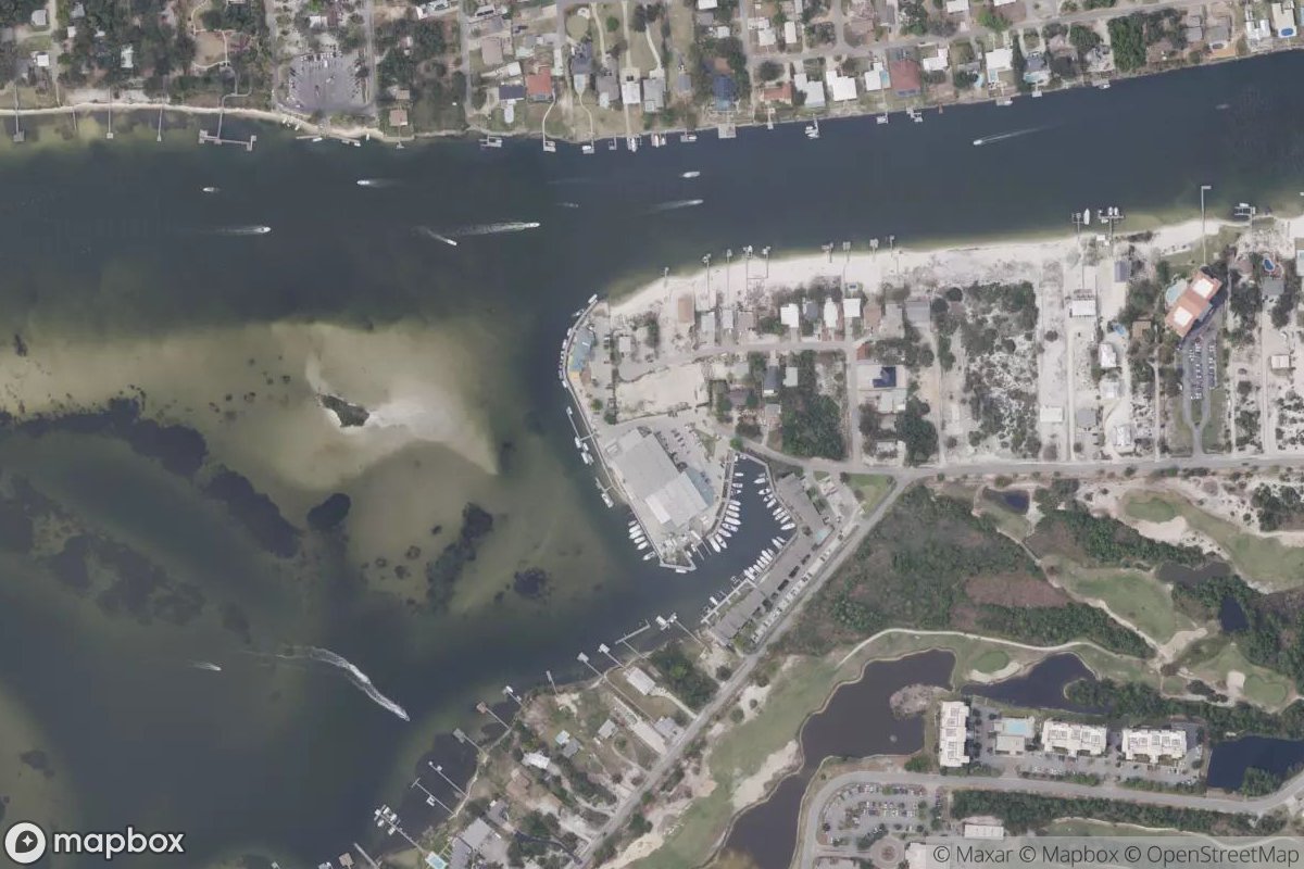 Satellite view of Marina at 30.3110, -87.4388