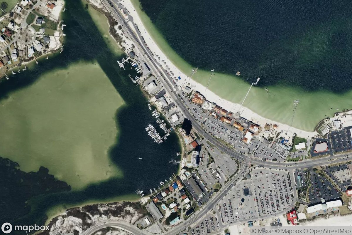 Satellite view of Marina at 30.3350, -87.1438