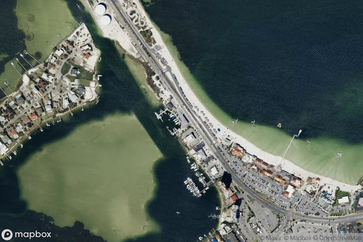 Satellite view of Marina at 30.3366, -87.1449