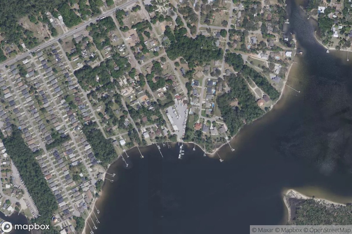 Satellite view of Marina at 30.3719, -87.3185