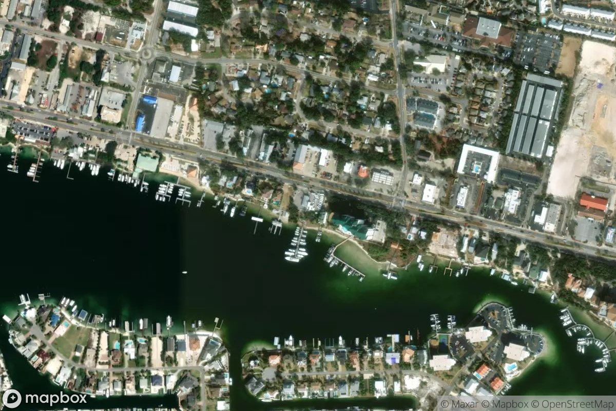 Satellite view of Marina at 30.3910, -86.4922