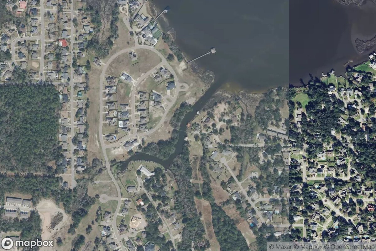 Satellite view of Marina at 30.4085, -88.9927