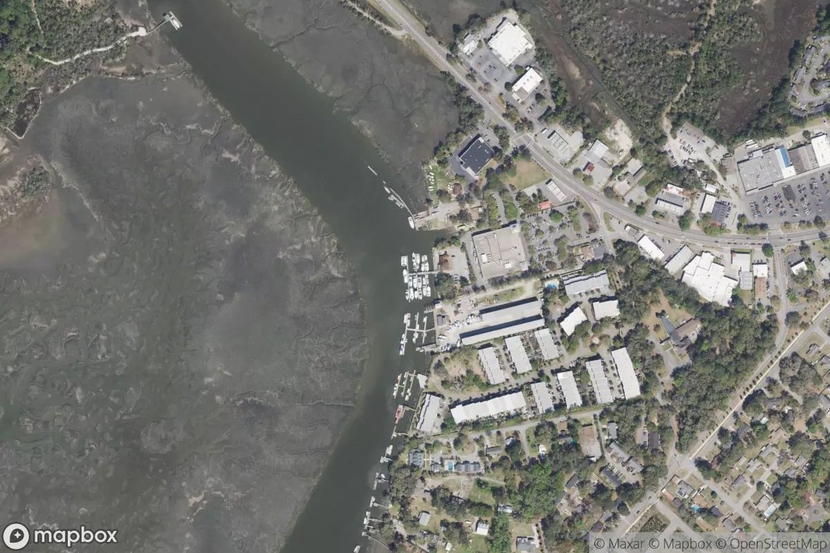 Satellite view of Marina at 32.0135, -80.9886