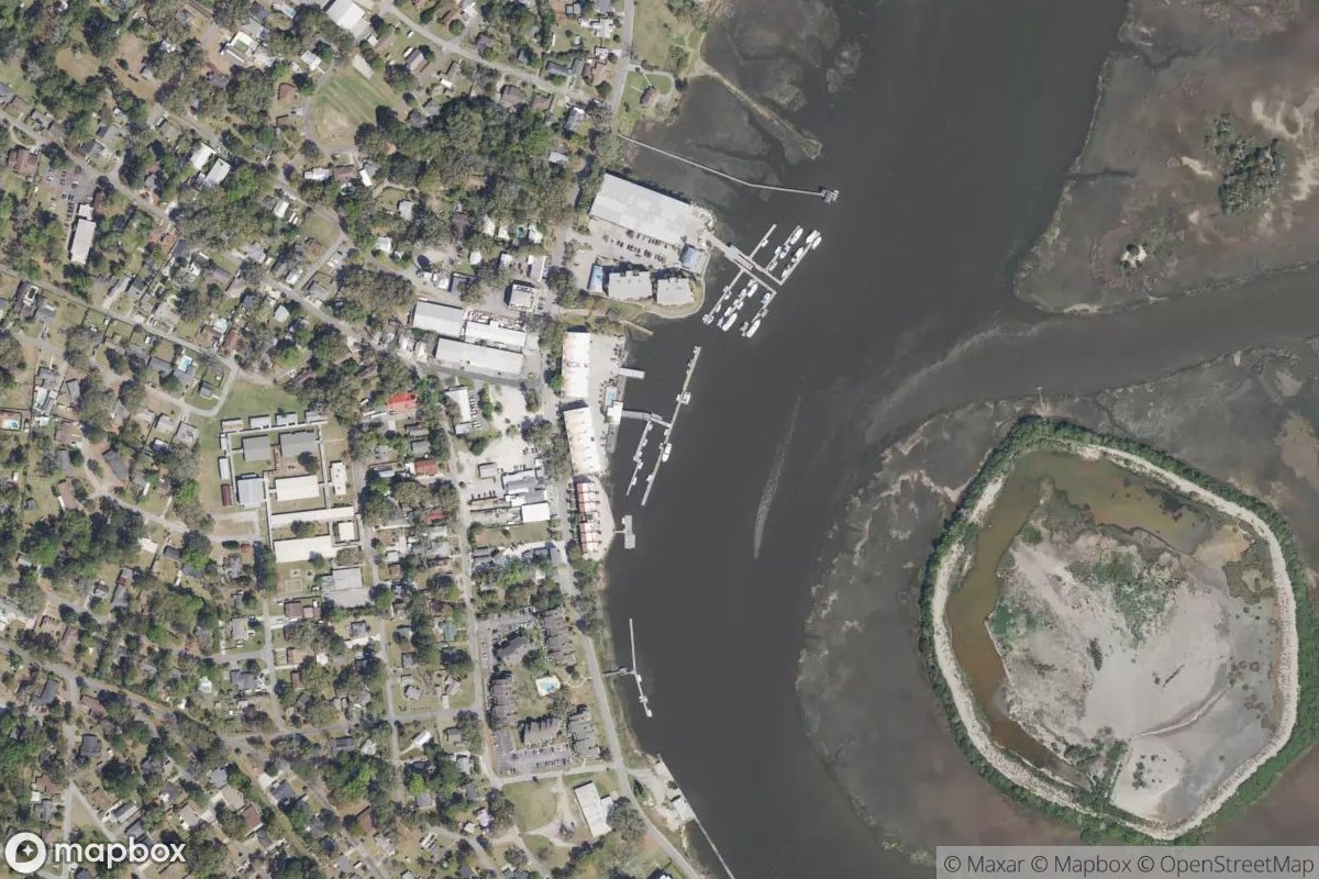 Satellite view of Marina at 32.0301, -81.0496