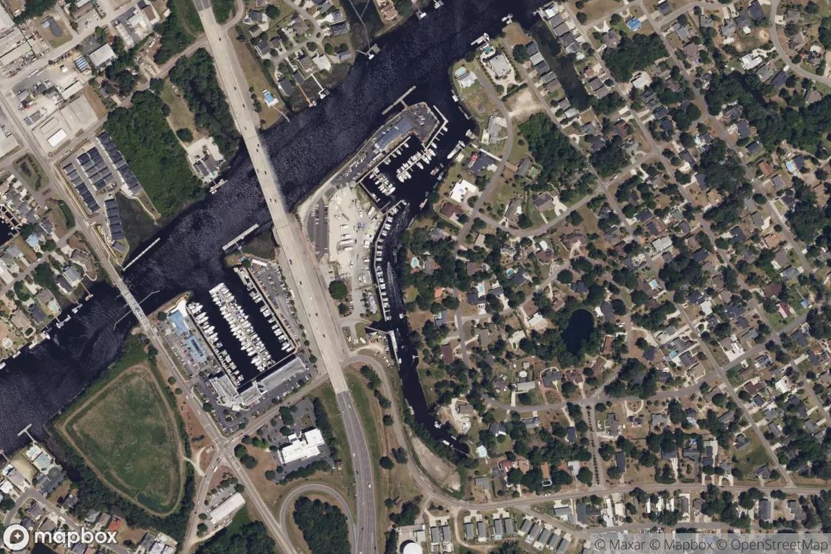 Satellite view of Marina at 33.8520, -78.6519