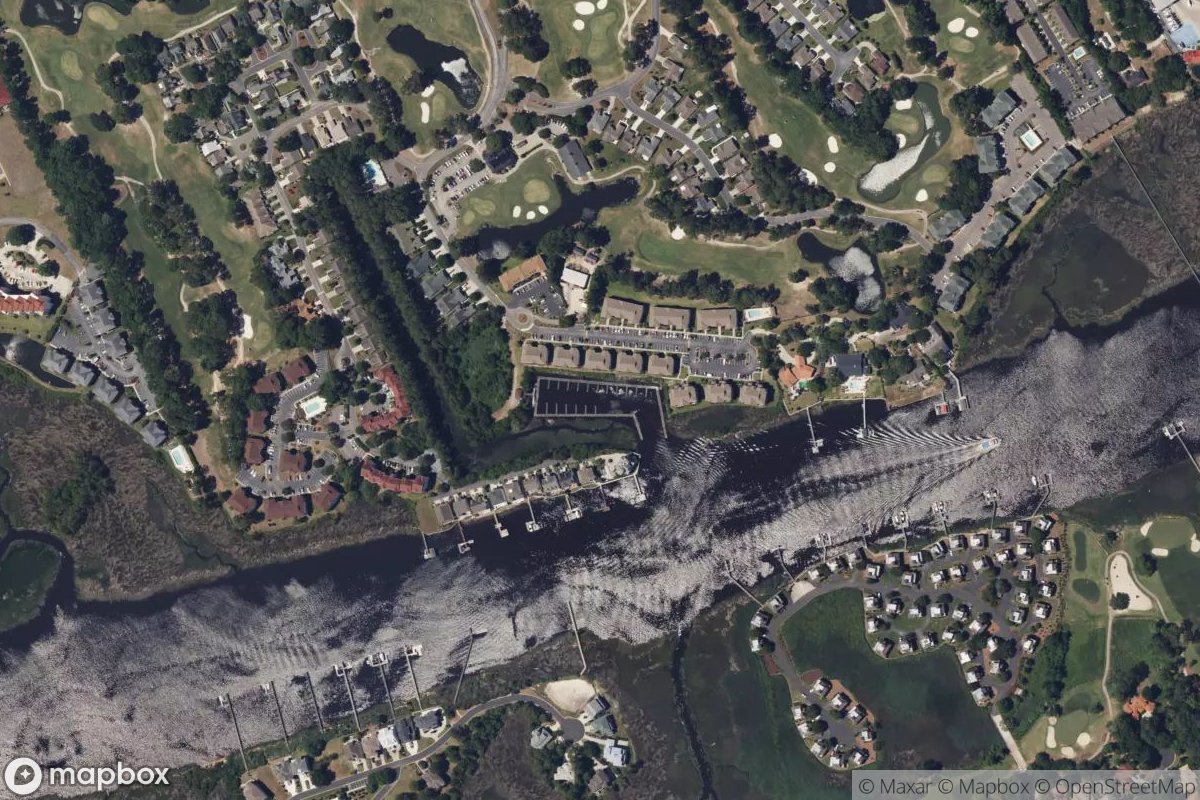 Satellite view of Marina at 33.8623, -78.6290